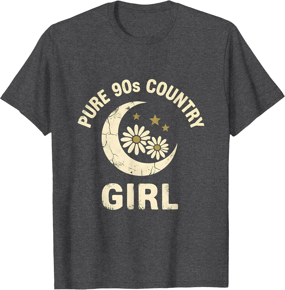Men's Pure 90s Country Girl Graphic Design T-Shirt - Dark Heather Grey