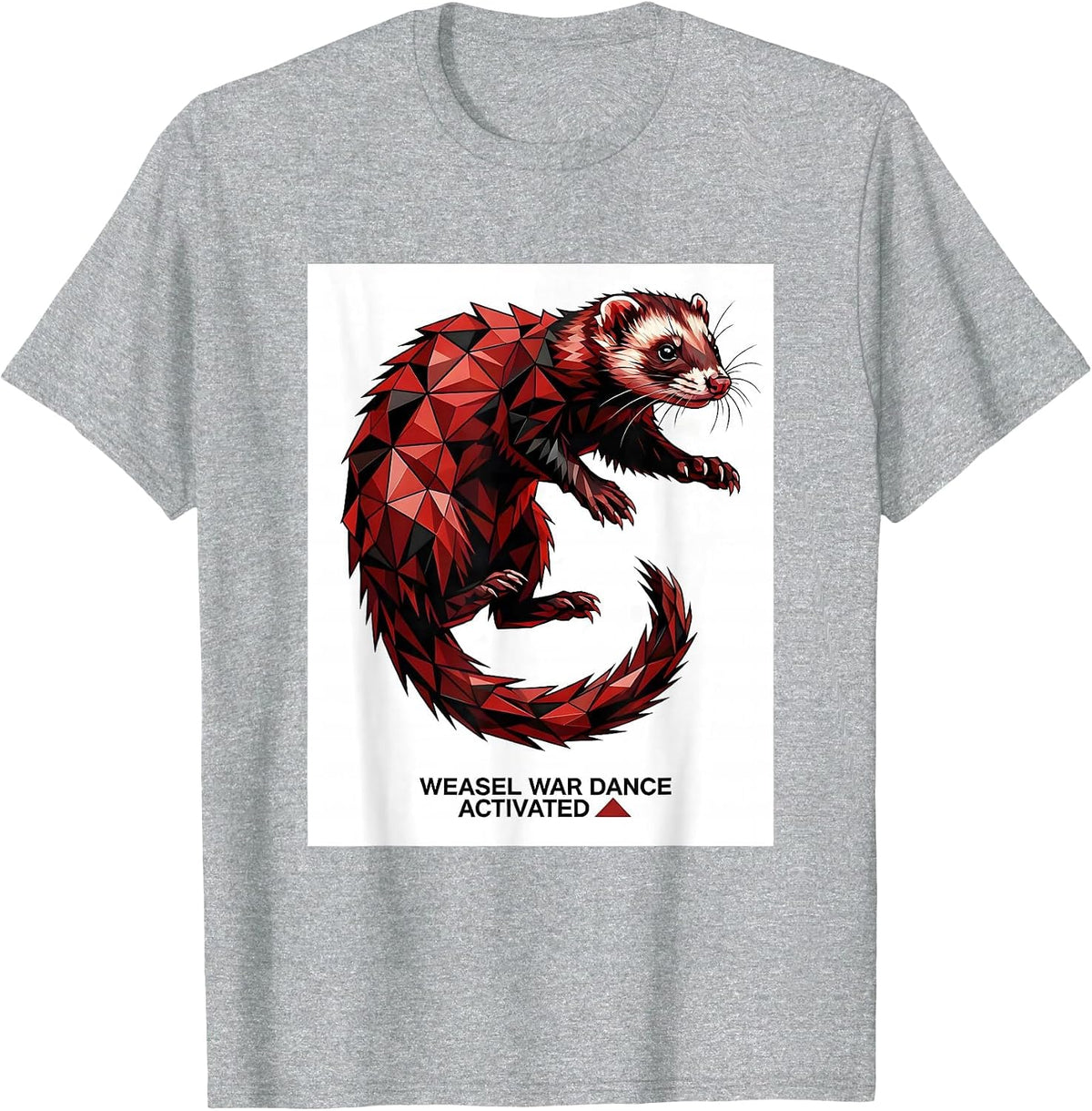 Men's Weasel War Dance Activated Funny Ferret Lover Gift Christmas T-Shirt - Heather Grey