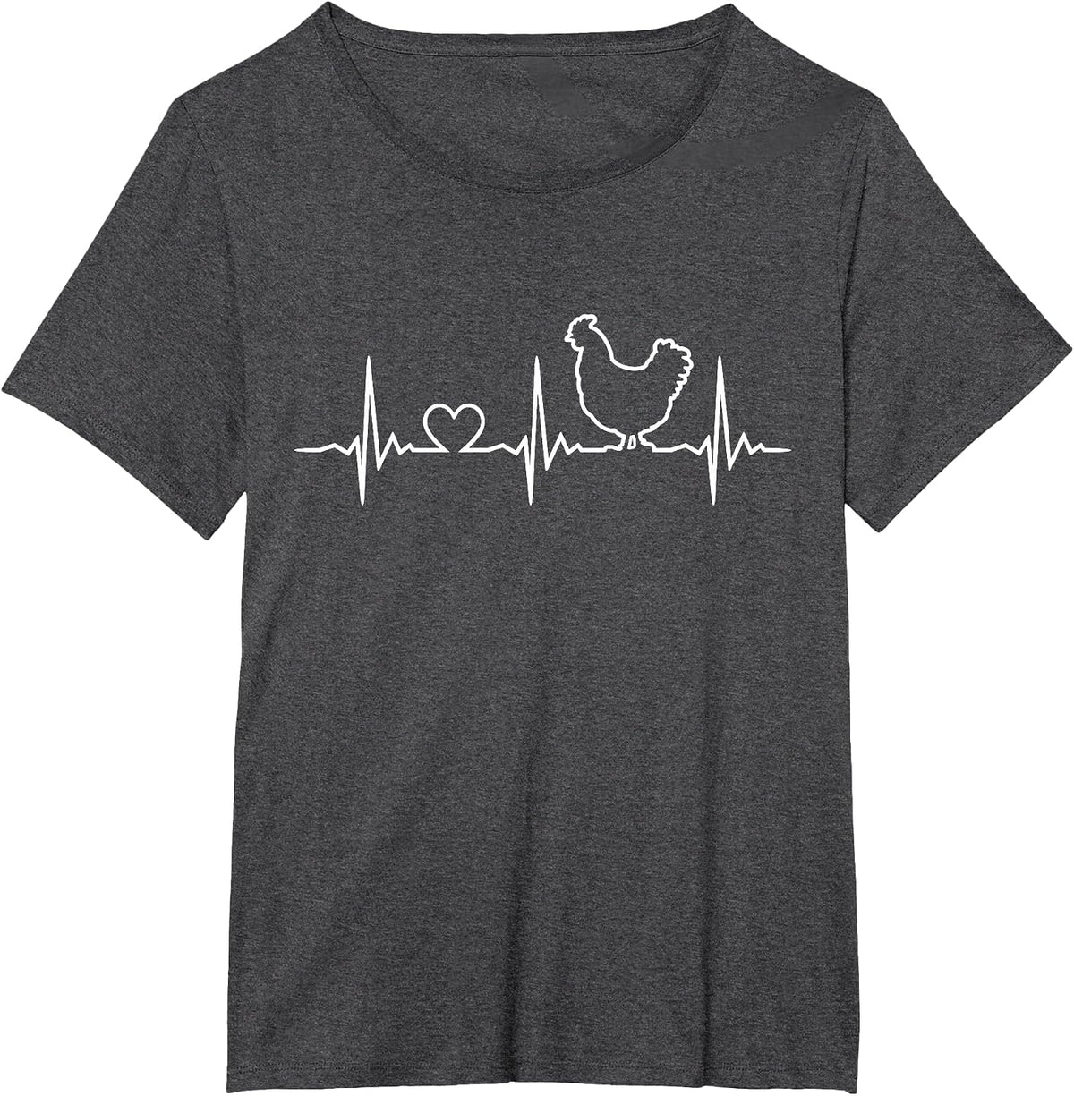 Chicken Farming Heartbeat Funny Farmer T-Shirt - Dark Heather Grey