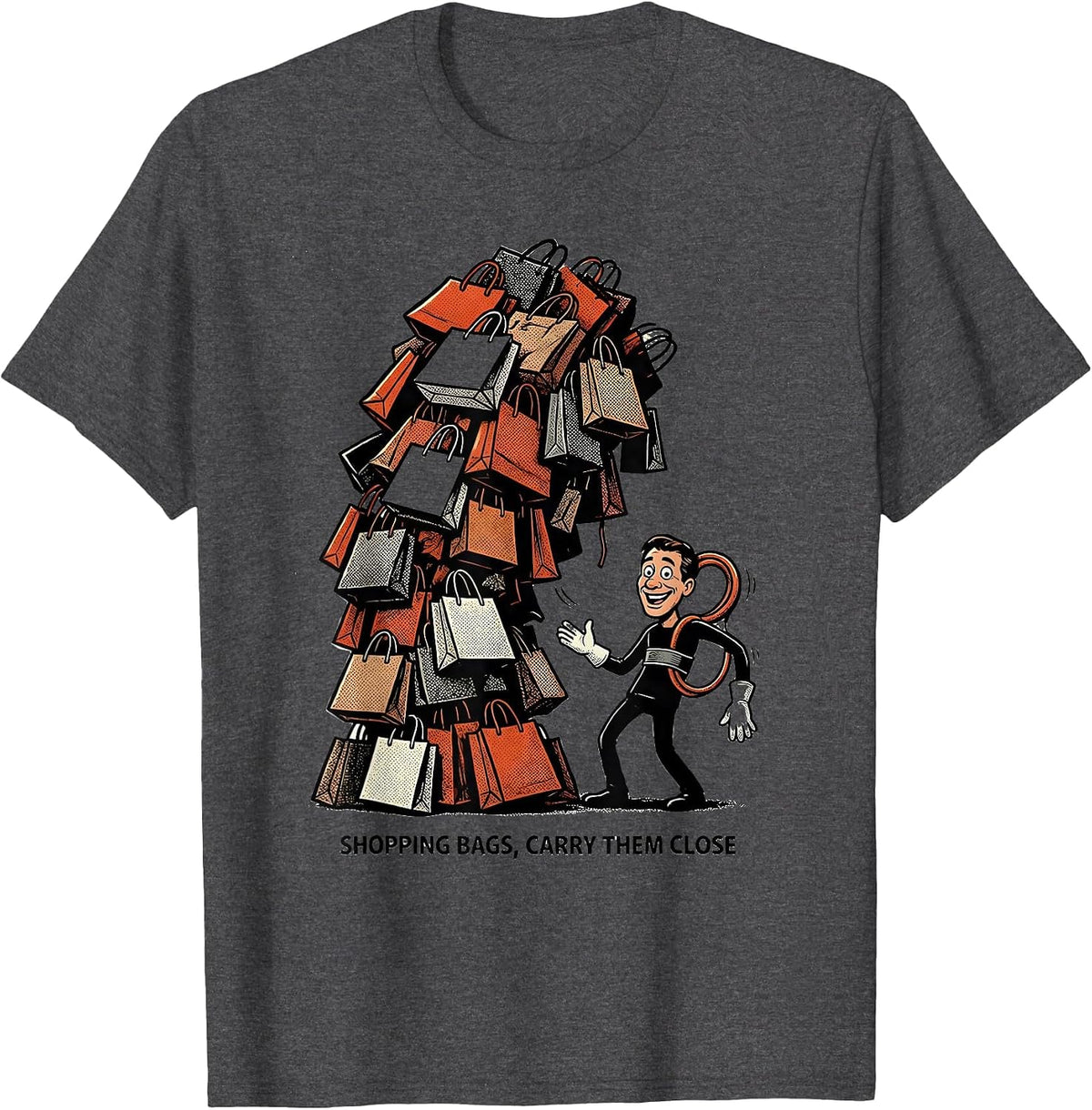 Men's Shopping Bags, Carry Them Close Funny Physical Therapist T-Shirt - Dark Heather Grey