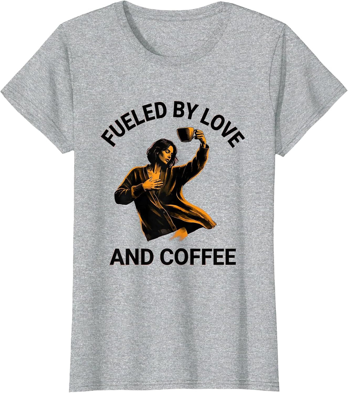 Fueled By Love and Coffee Sped Teacher Design T-Shirt - Heather Grey