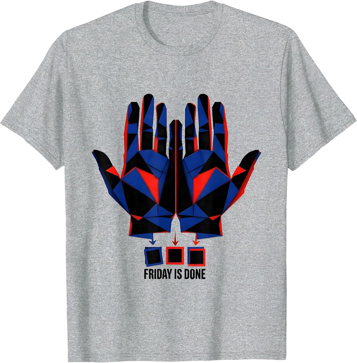 Men's Friday Is Done Geometric ASL Sign Language Teacher Classroom T-Shirt - Heather Grey