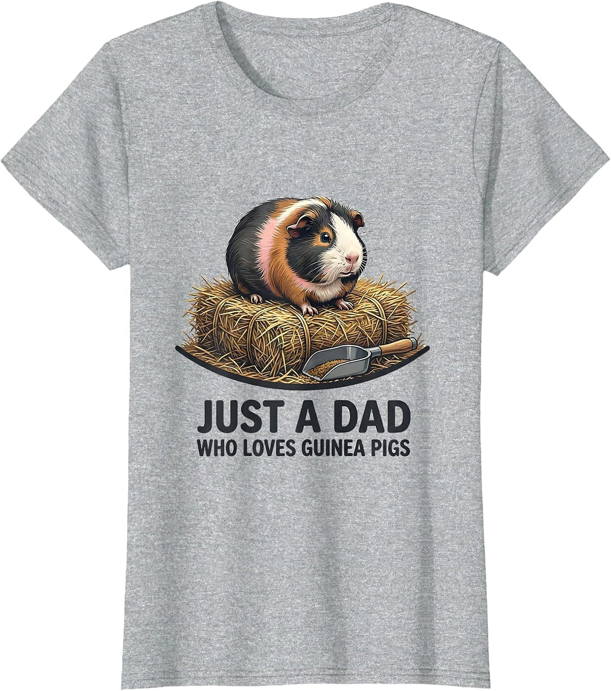 Just A Dad Who Loves Guinea Pigs Funny Pet Lover Humor T-Shirt - Heather Grey
