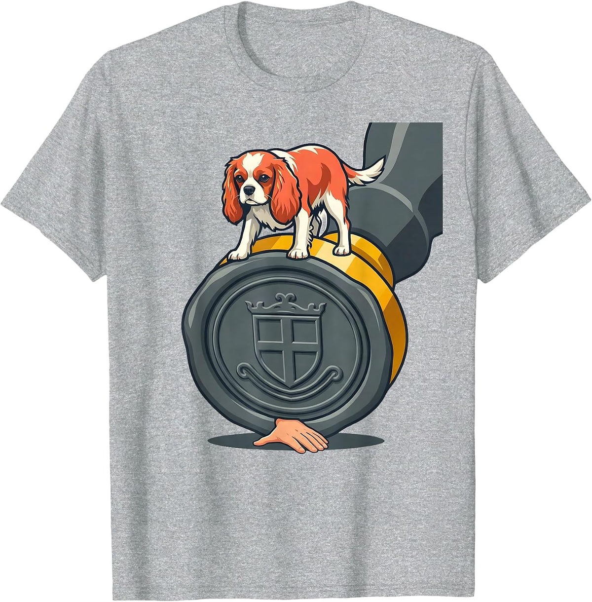 Men's Cavalier King Charles Spaniel Wax Seal Dog Owner Humor T-Shirt - Heather Grey