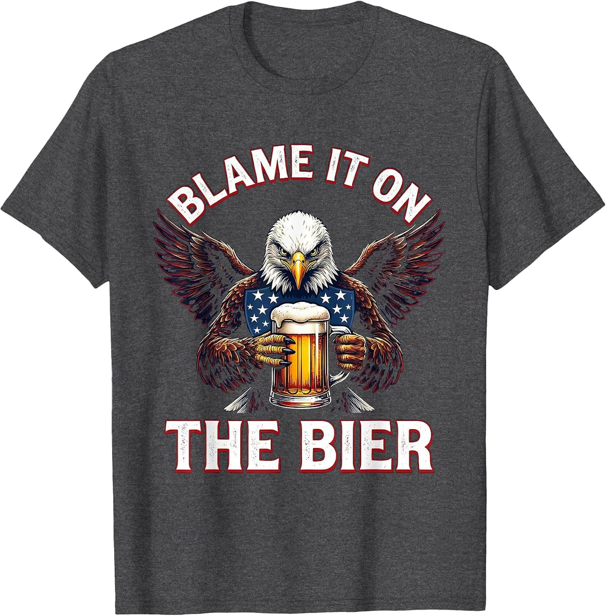 Blame It On The Bier Oktoberfest Design T-Shirt - Dark Heather Grey