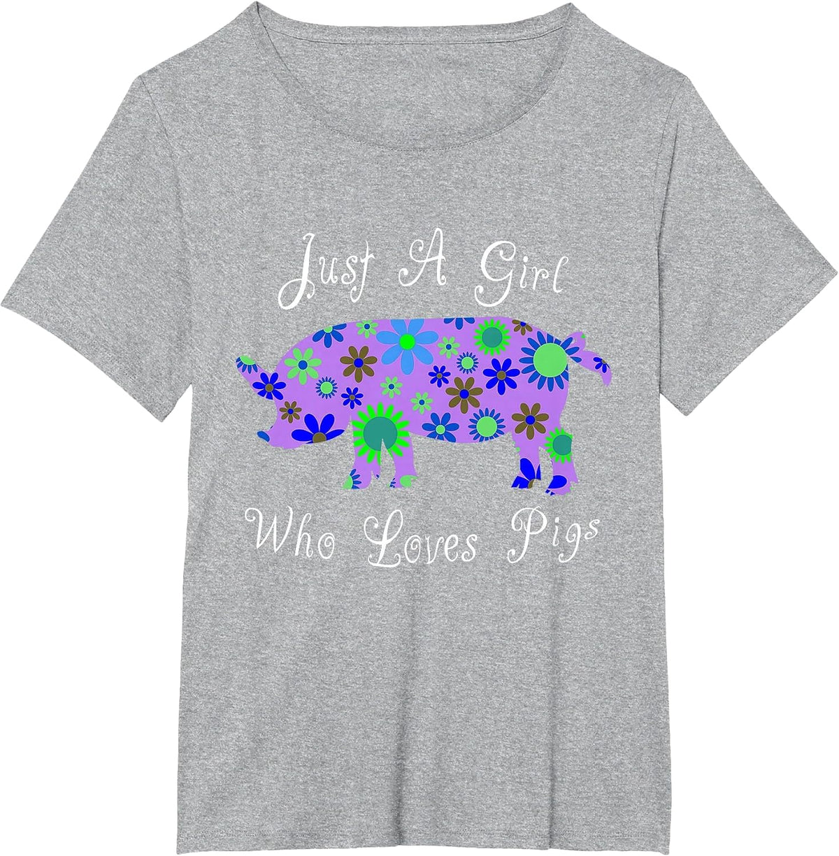 Pig Lover Cute T-Shirt - Heather Grey