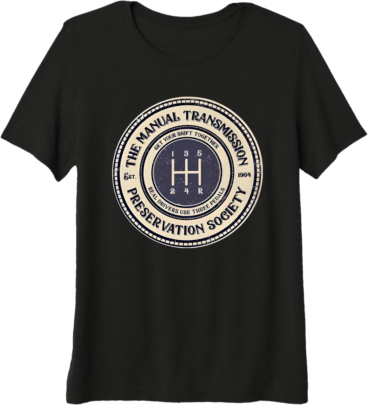 5 Speed The Manual Transmission Preservation Society Premium Tri-Blend T-Shirt - Black