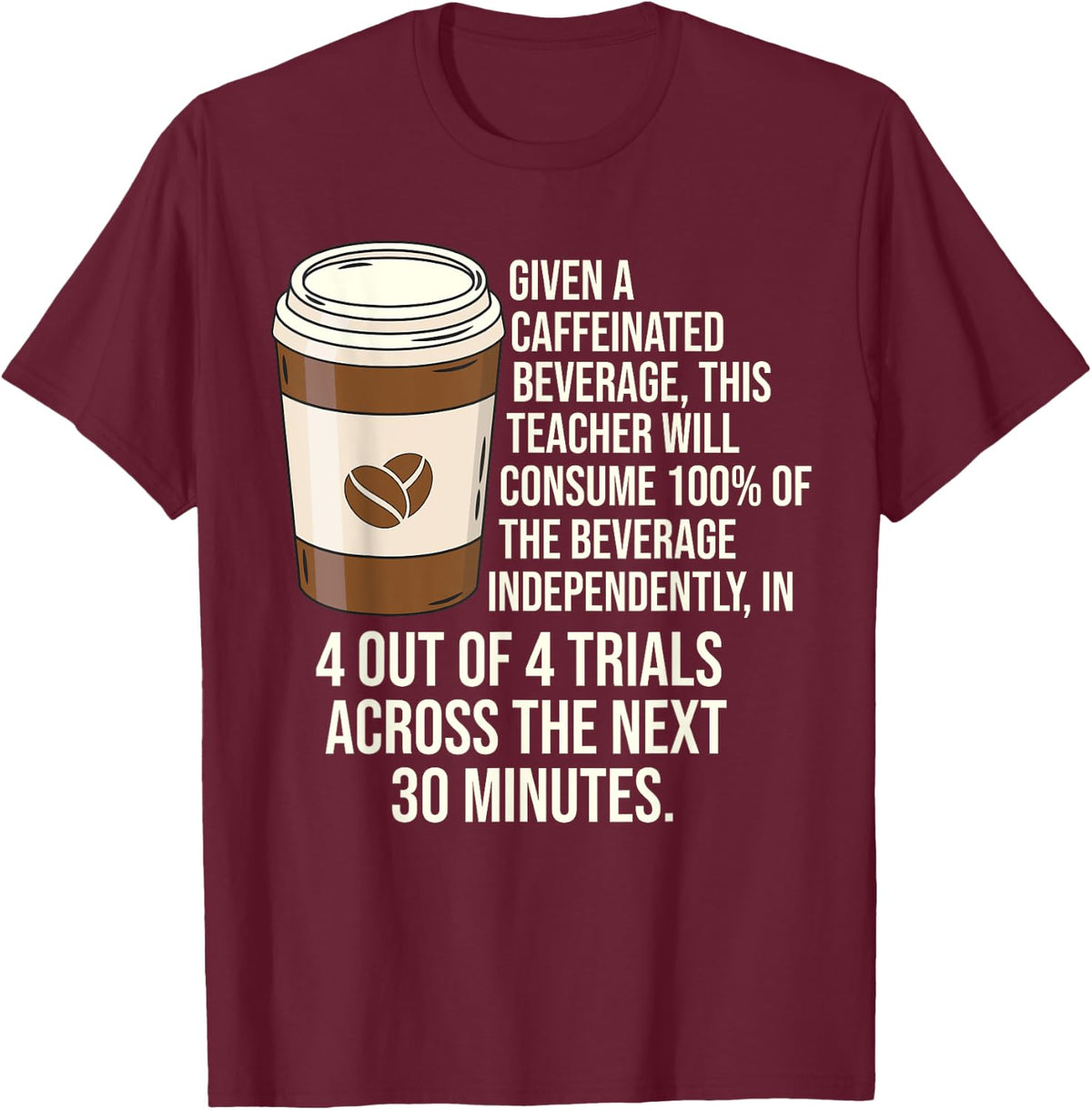 Given A Caffeinated Beverage This Teacher Coffee Lover Men Women T-Shirt - Burgundy