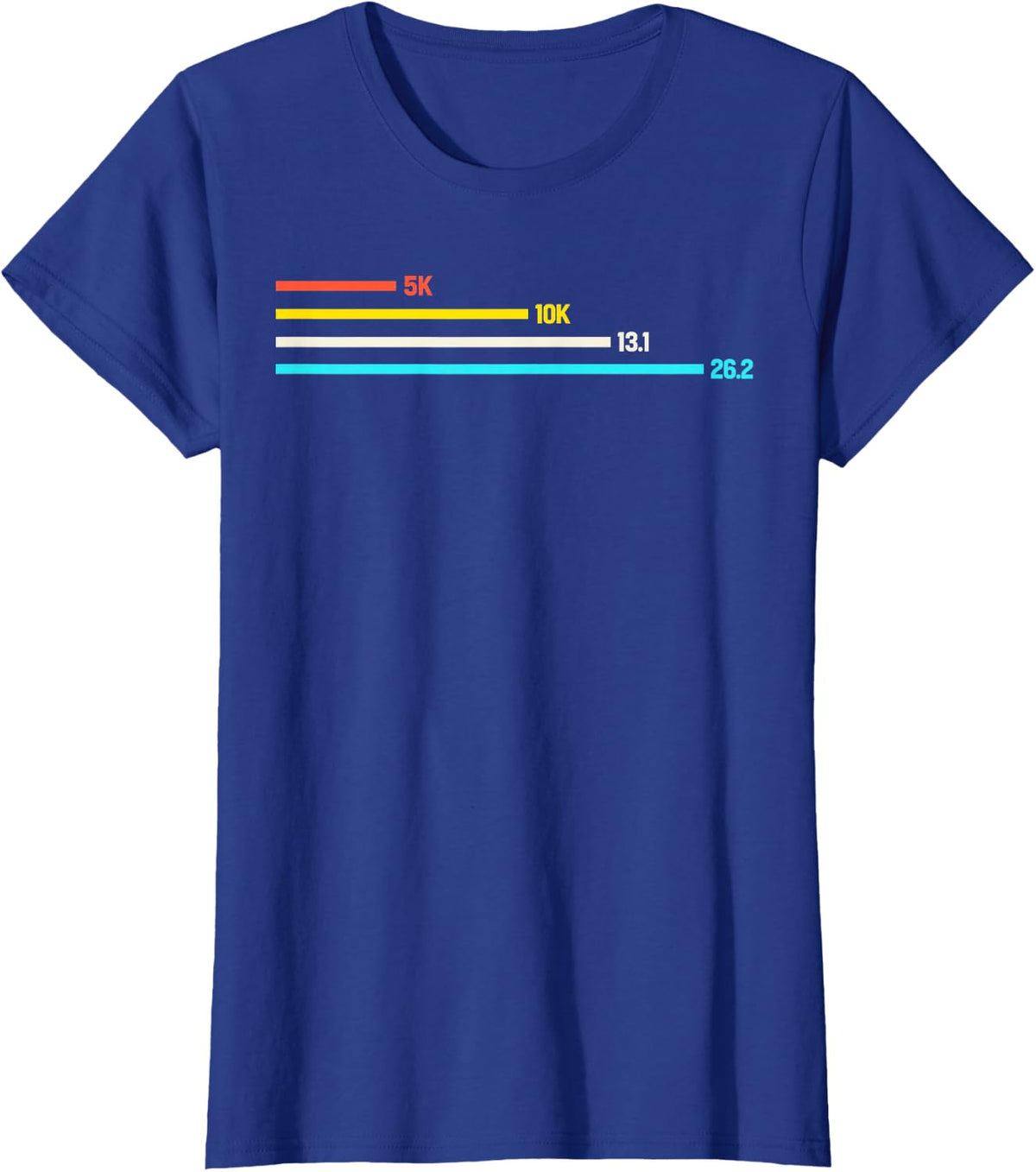 Runner Pace Chart 5K 10K 13.1 26.2 Marathon Running Retro T-Shirt - Royal Blue