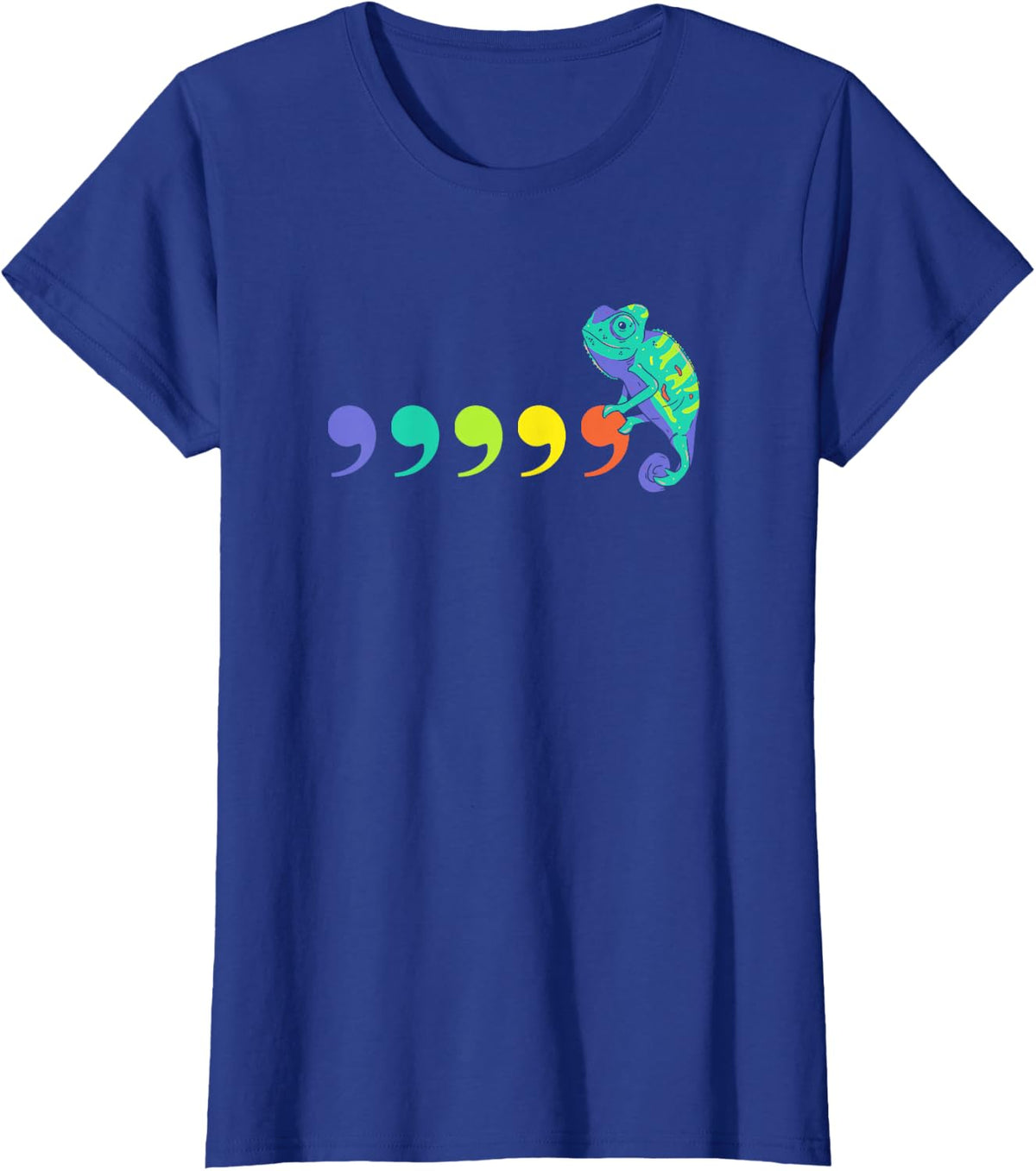 Reptile Lizard Animal Herpetologist Chameleon Comma T-Shirt - Royal Blue
