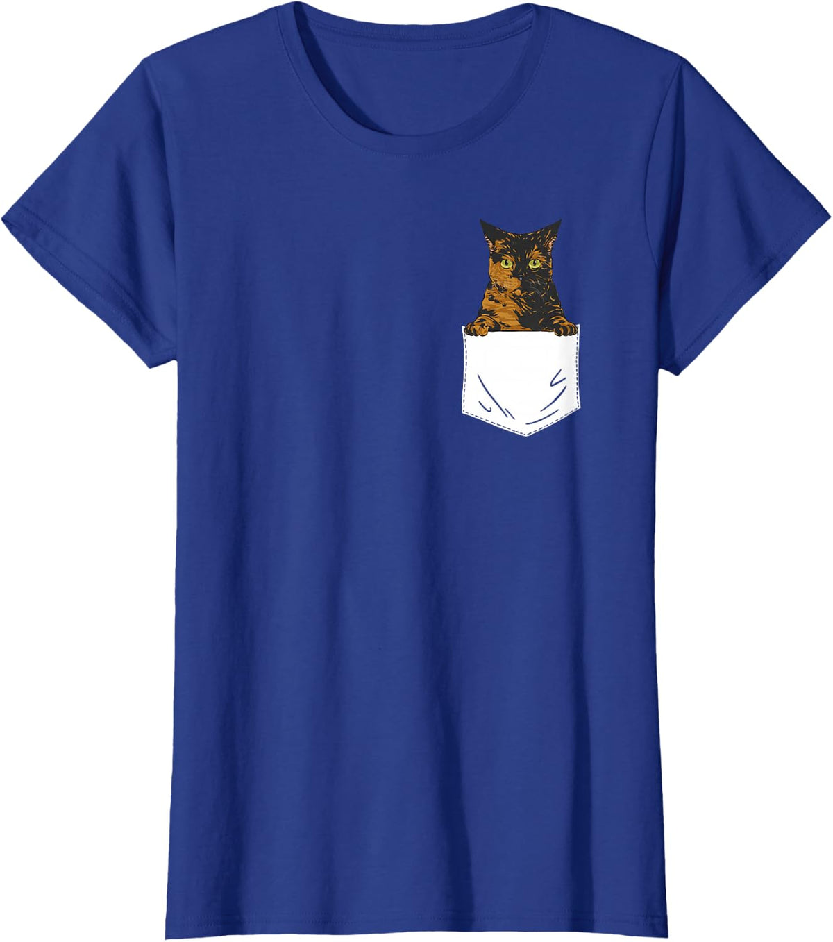 Tortie Cat Gifts & Tortoise Shell Cat Apparel Tortoiseshell Cat T-Shirt - Unisex-Adults X-Small Black Cat T-Shirt - Royal