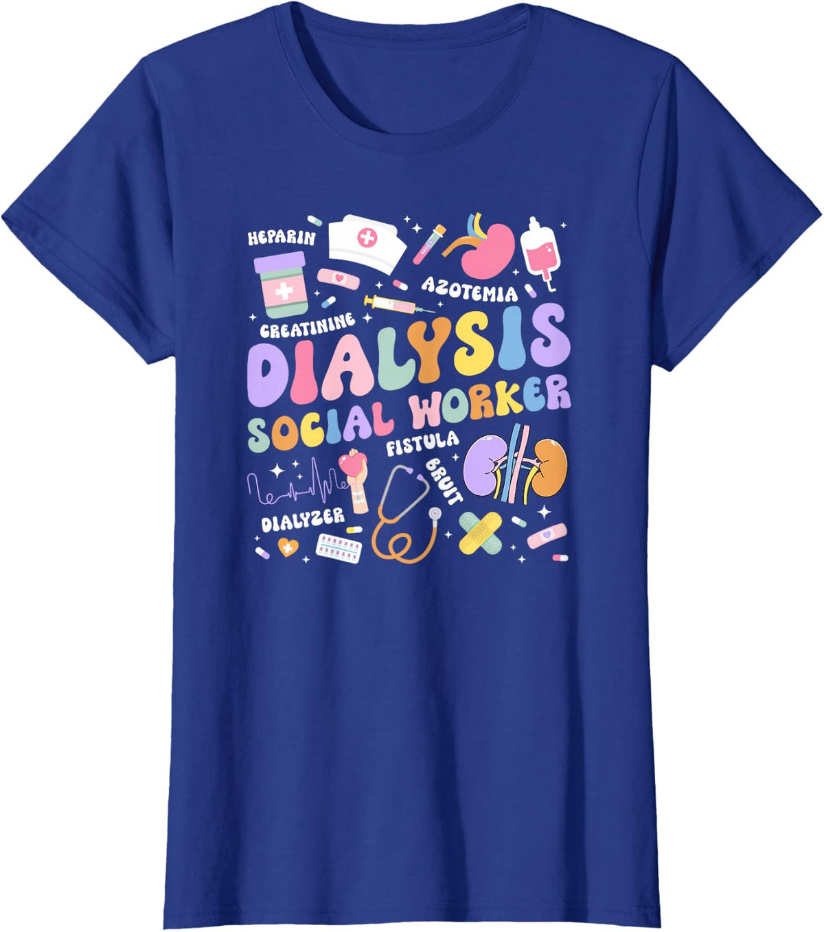 Dialysis Social Worker Groovy Dialysis Social Workers T-Shirt - Royal Blue