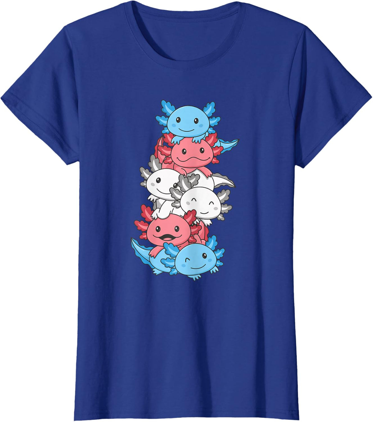 Transgender Flag Trans Pride LGBTQ Axolotl T-Shirt - Royal Blue