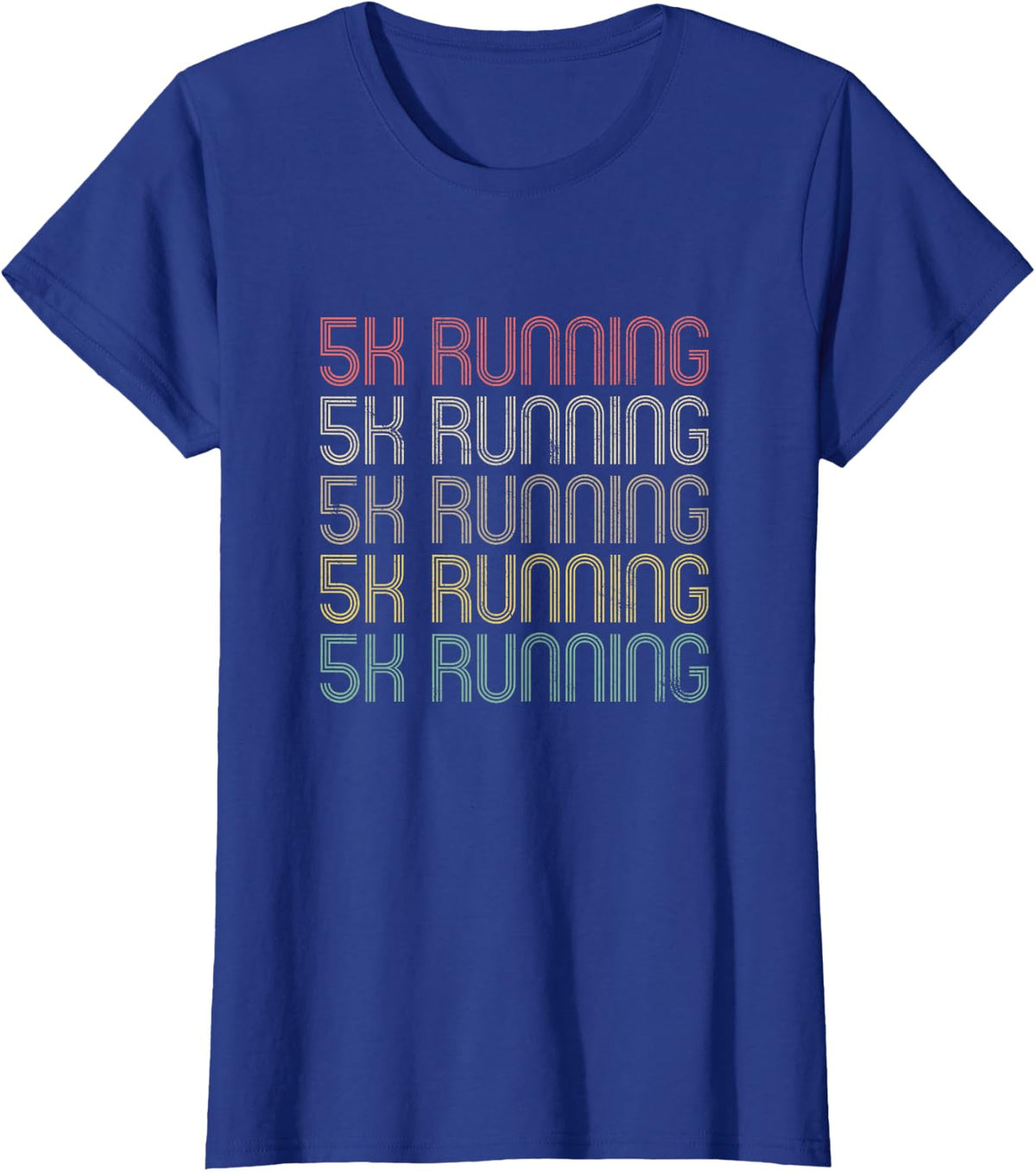 Retro Style 5k Running T-Shirt - Royal Blue