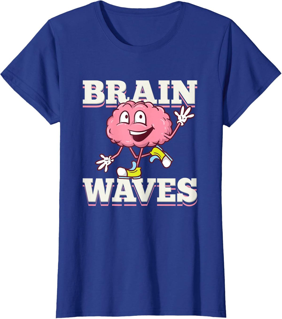 Biology Brain Waves Funny Pun Human Evolution Theory Science T-Shirt - Royal Blue