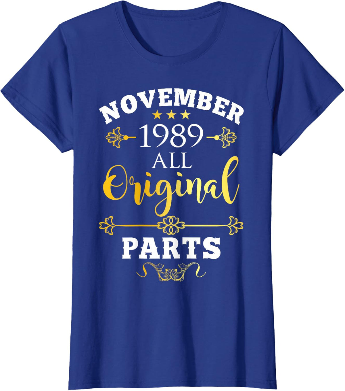 November 1989 Birthday Vintage Born in Nov Bday T-Shirt - Royal Blue