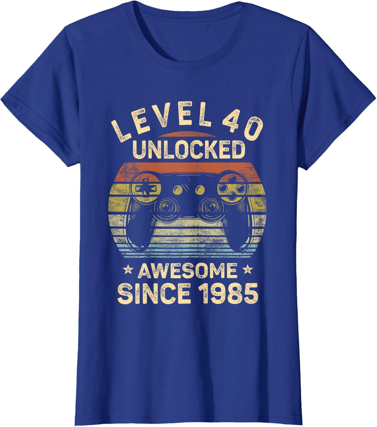 Level 40 Unlocked 40th Birthday 40 Year Old Gifts Gamer Bday T-Shirt - Royal Blue