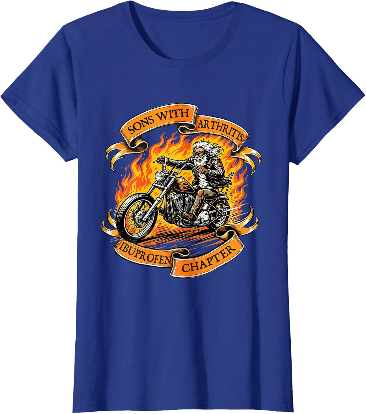 Sons with Arthritis Ibuprofen Chapter - Biker Motorcycle T-Shirt - Royal Blue