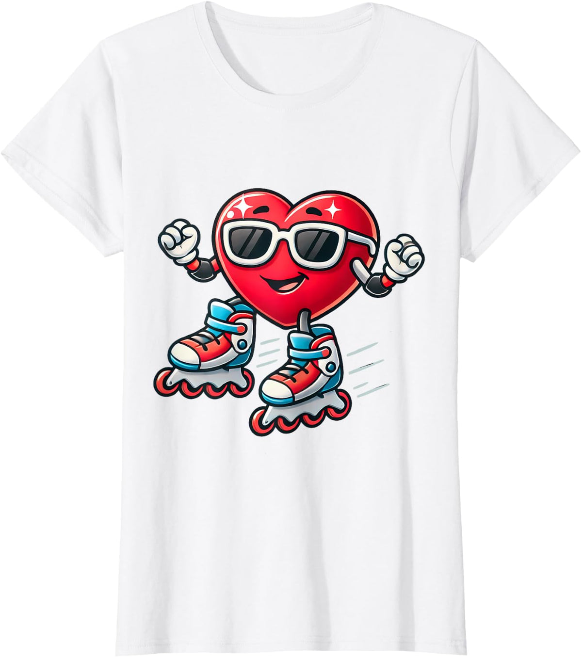 Valentine’s Day Heart Rollerblade T-Shirt - White