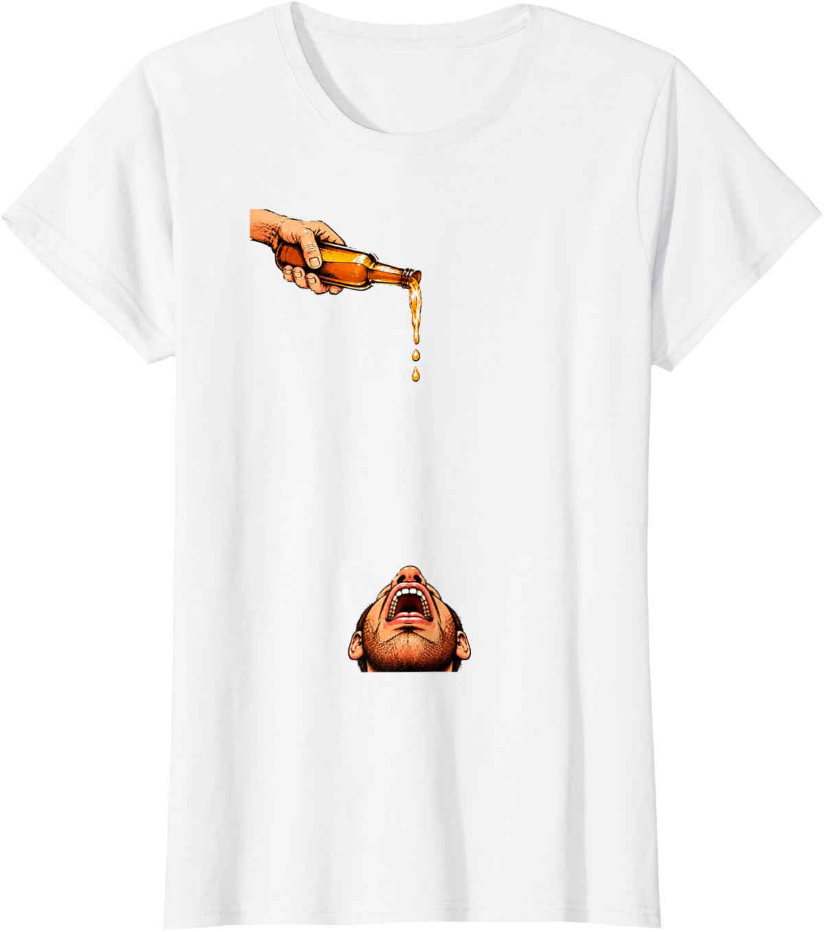 Pour One Out Sarcastic Inappropriate Beer Alcohol Booze Mens T-Shirt - White