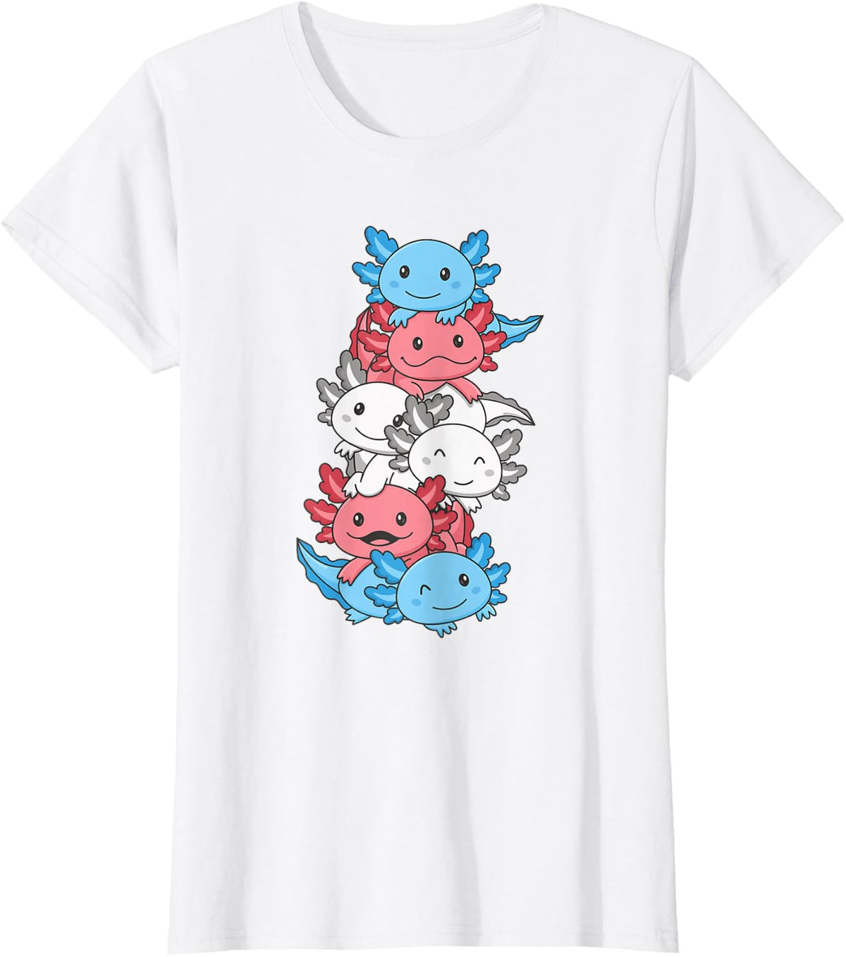 Transgender Flag Trans Pride LGBTQ Axolotl T-Shirt - White