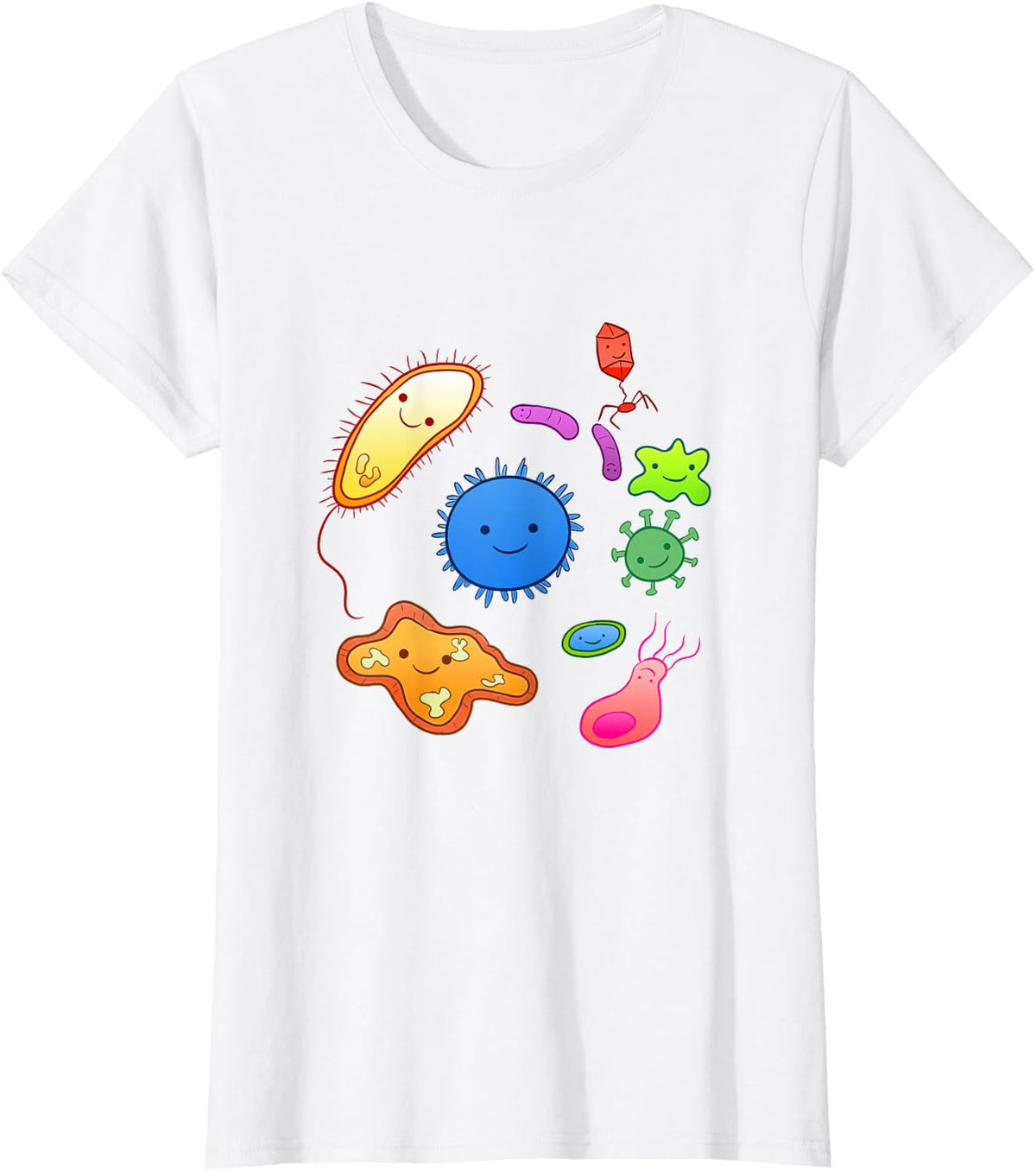Bacteria Viruses Microbiome Cells Children Biology T-Shirt - White