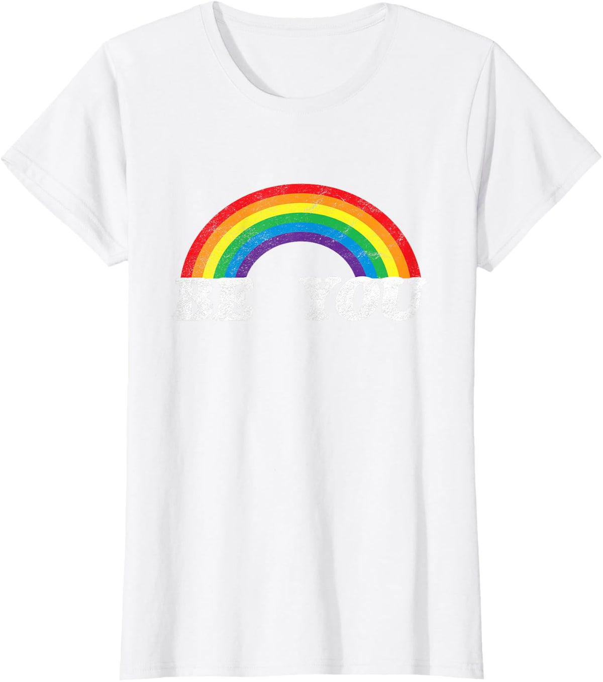 Be You LGBT T-Shirt | Cool Retro LGBTQ Rainbow | Gay Pride T-Shirt - White