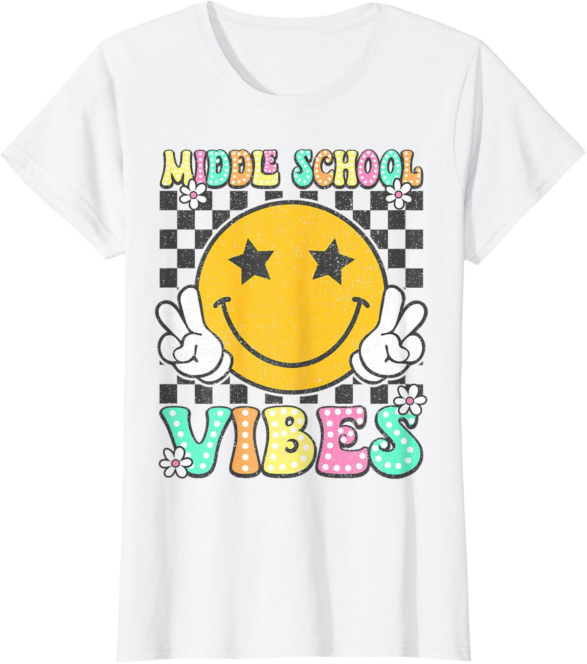 Middle School Vibes Back to School Middle School Teacher T-Shirt - White