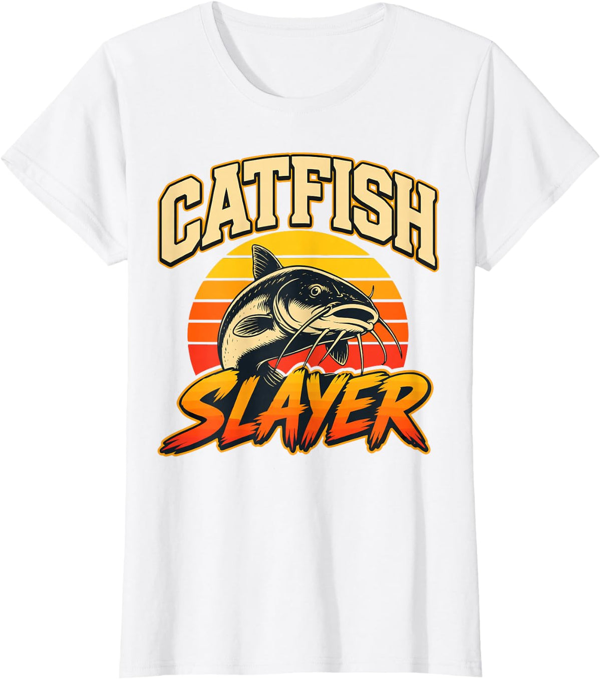 Vintage Catfish Angler Catfish Fishing T-Shirt - White