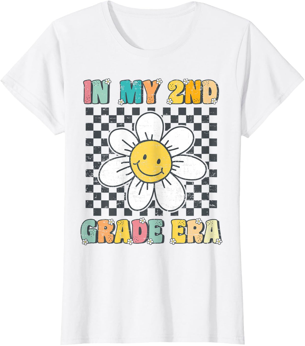 in My 2nd Grade Era Retro Groovy Second Grade Back to School T-Shirt - White