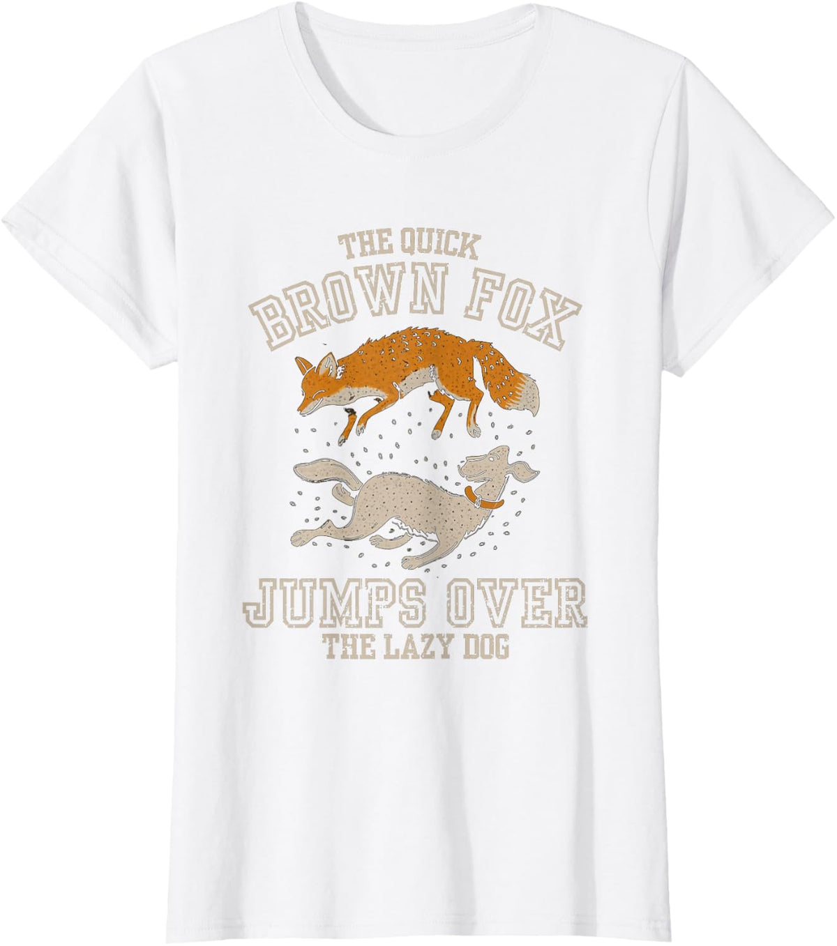 The Quick Brown Fox Jumps Over the Lazy Dog Typographer T-Shirt - White