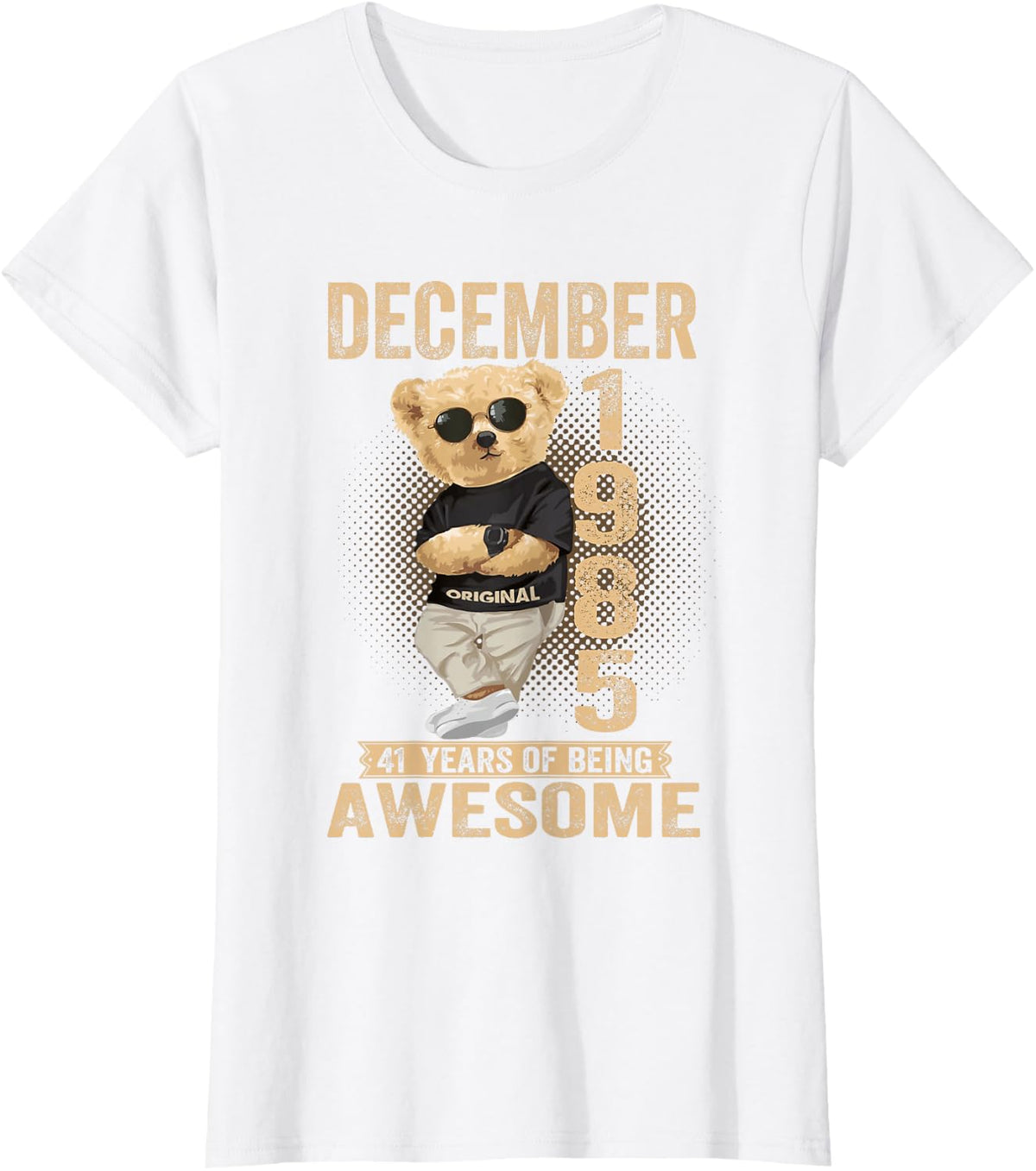 December 1985 41st Birthday 2026 Women 41 Years Teddy Bear T-Shirt - White