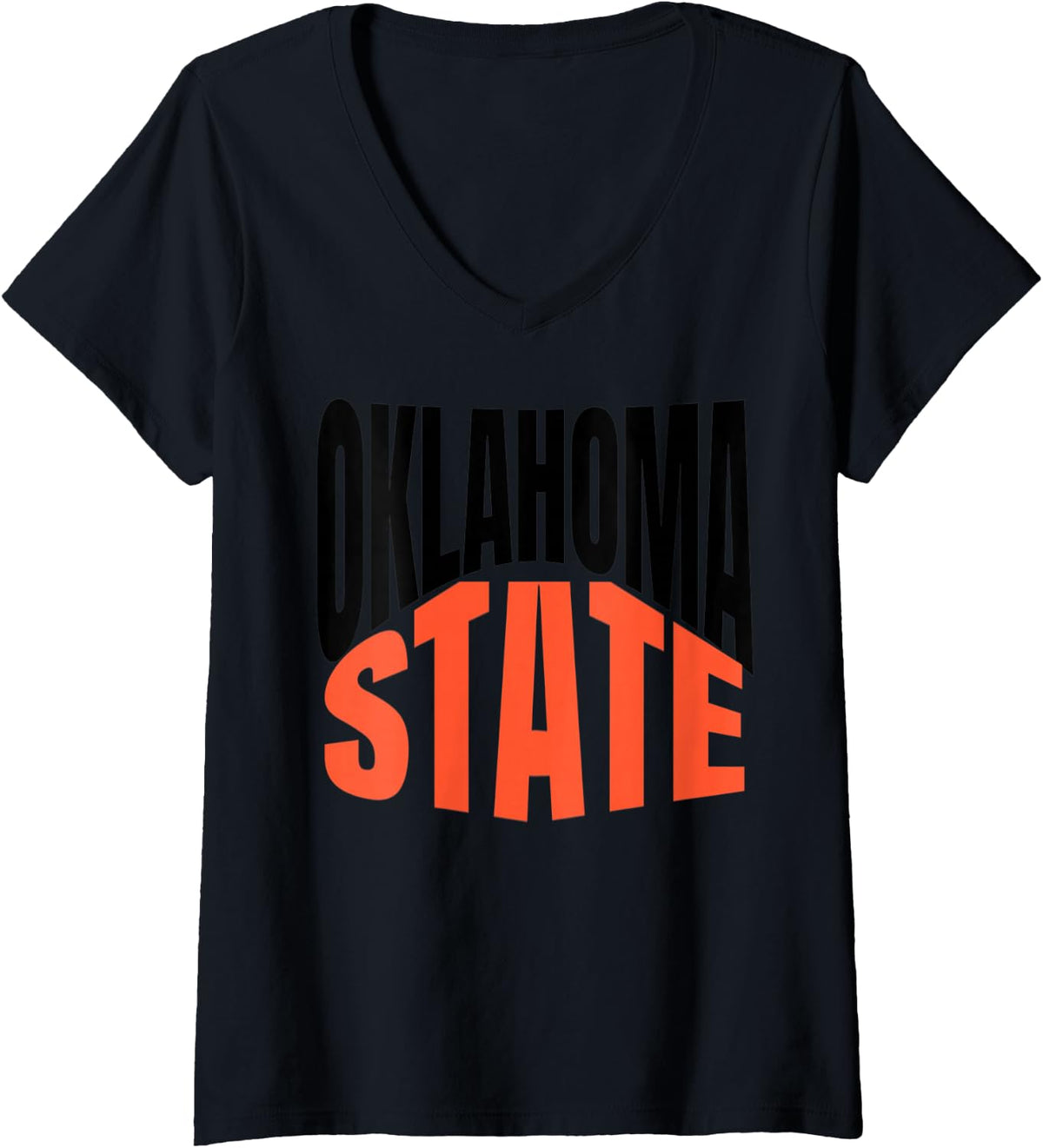 Womens Pride of Oklahoma State V-Neck T-Shirt - Black