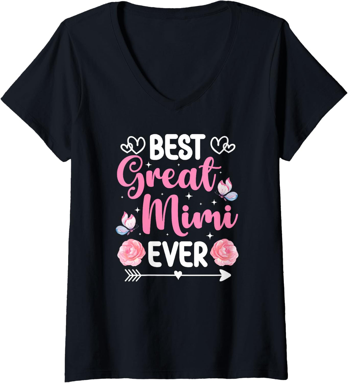 Women's Best Great Mimi Ever Great Mimi Appreciation V-Neck T-Shirt - Black