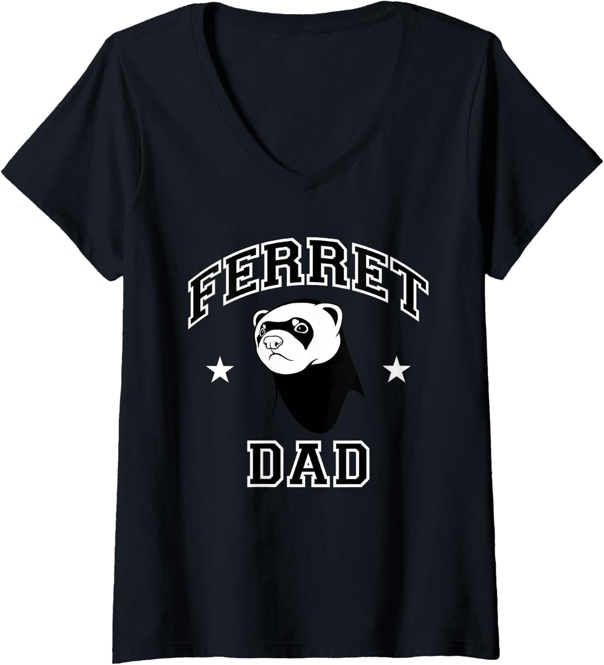 Women's Ferret Dad V-Neck T-Shirt - Black