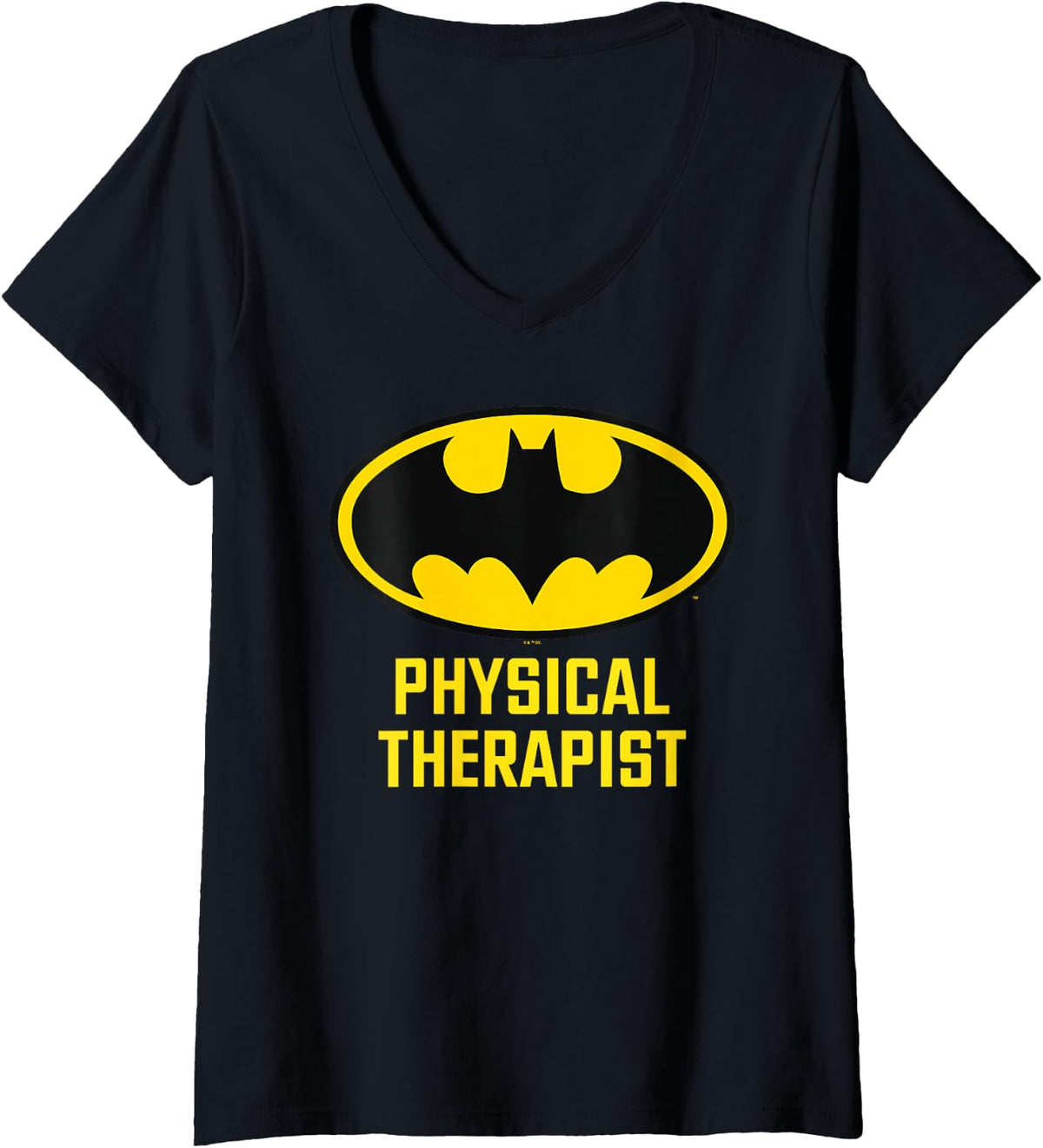 Women's Batman Bat Physical Therapist V-Neck T-Shirt - Black