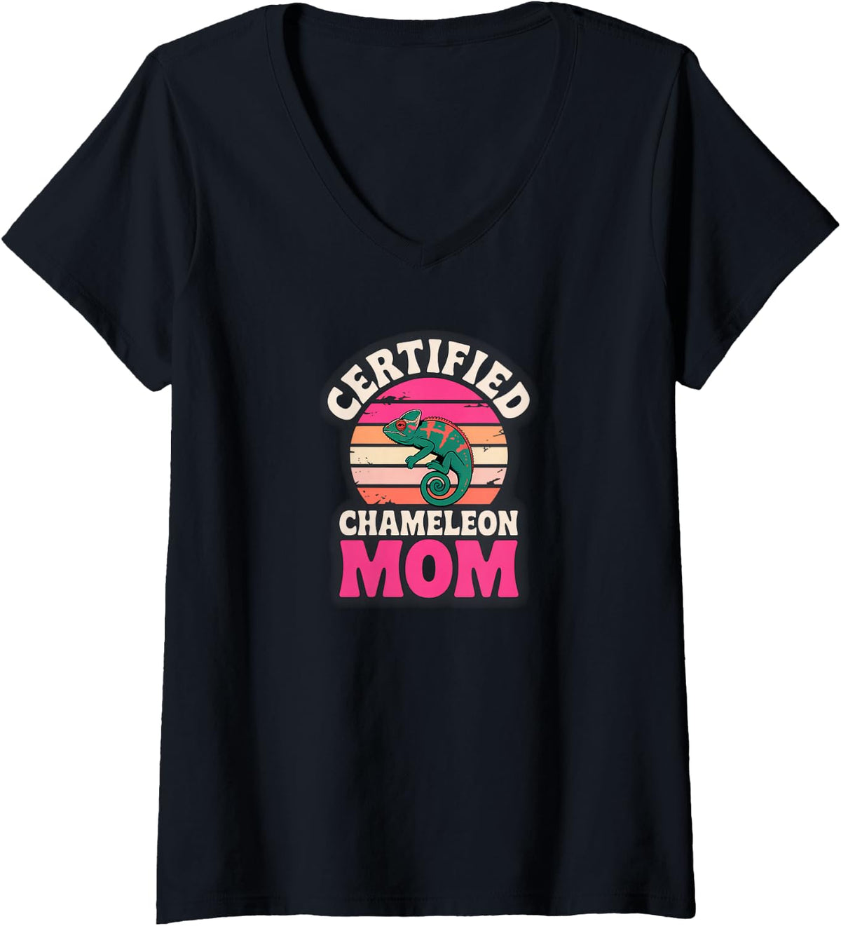 Women's Chameleon Mom V-Neck T-Shirt - Black