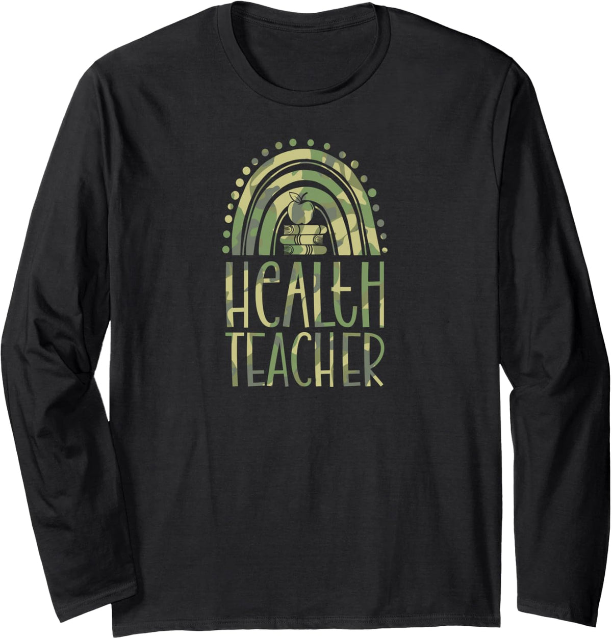 Health Teacher Bohemian Rainbow Wholesome Aesthetic Long Sleeve T-Shirt - Adult Unisex Black