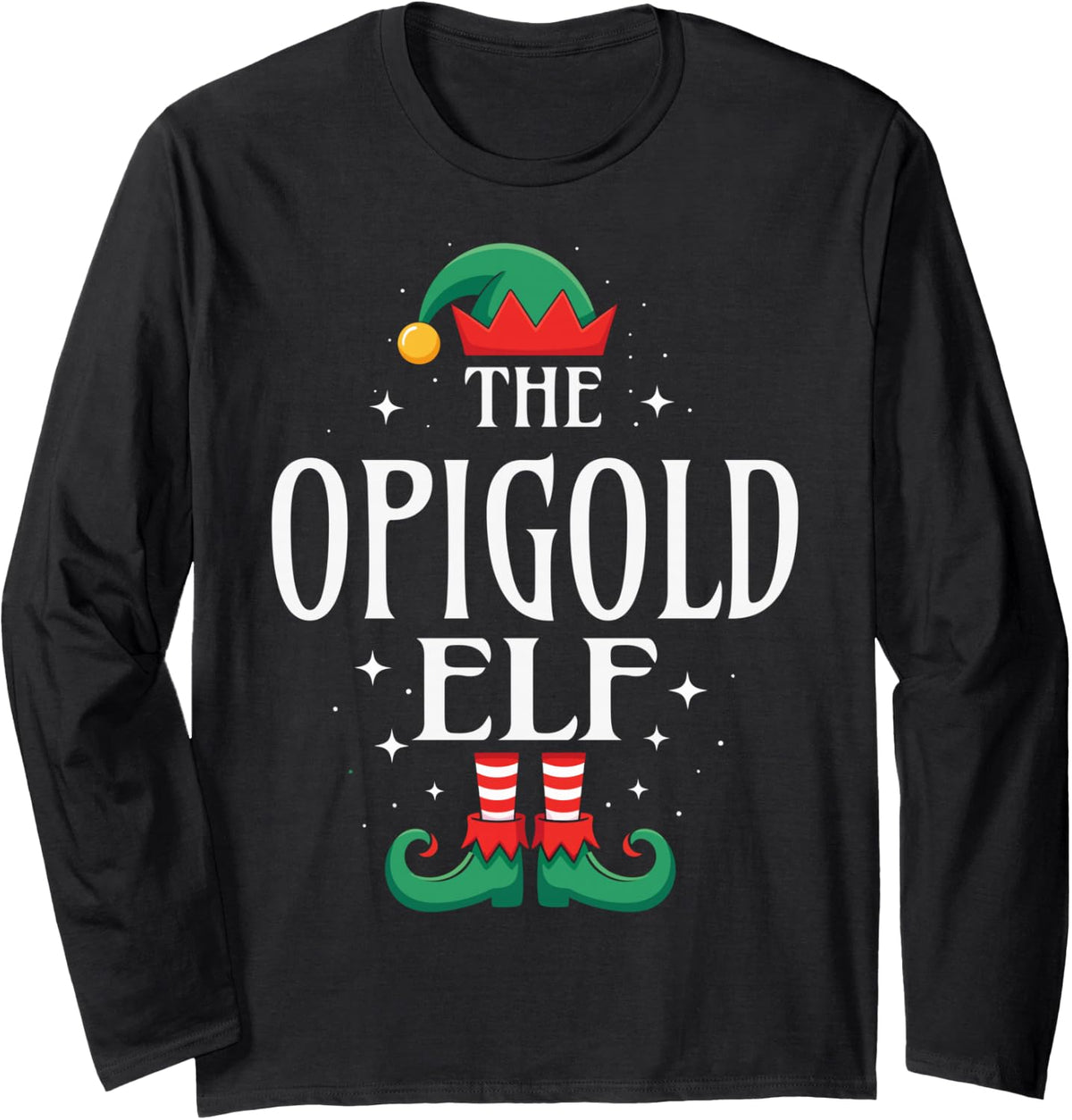 The Opigold Elf Funny Christmas Grandpa Matching Family Long Sleeve T-Shirt - Adult Unisex Black