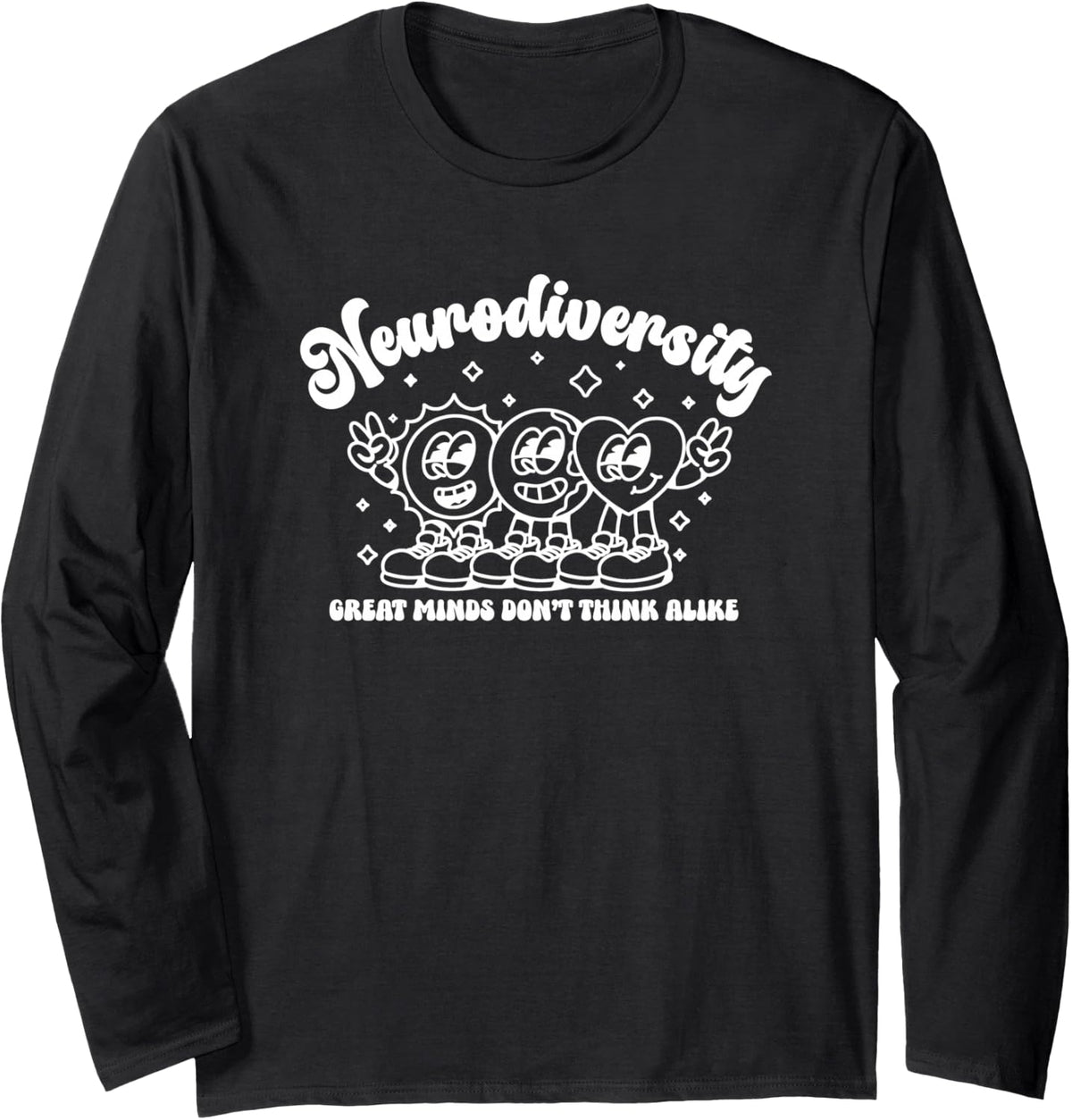 Neurodiversity, Inclusion, Behavior, ADHD, Autism Long Sleeve T-Shirt - Adult Unisex Black