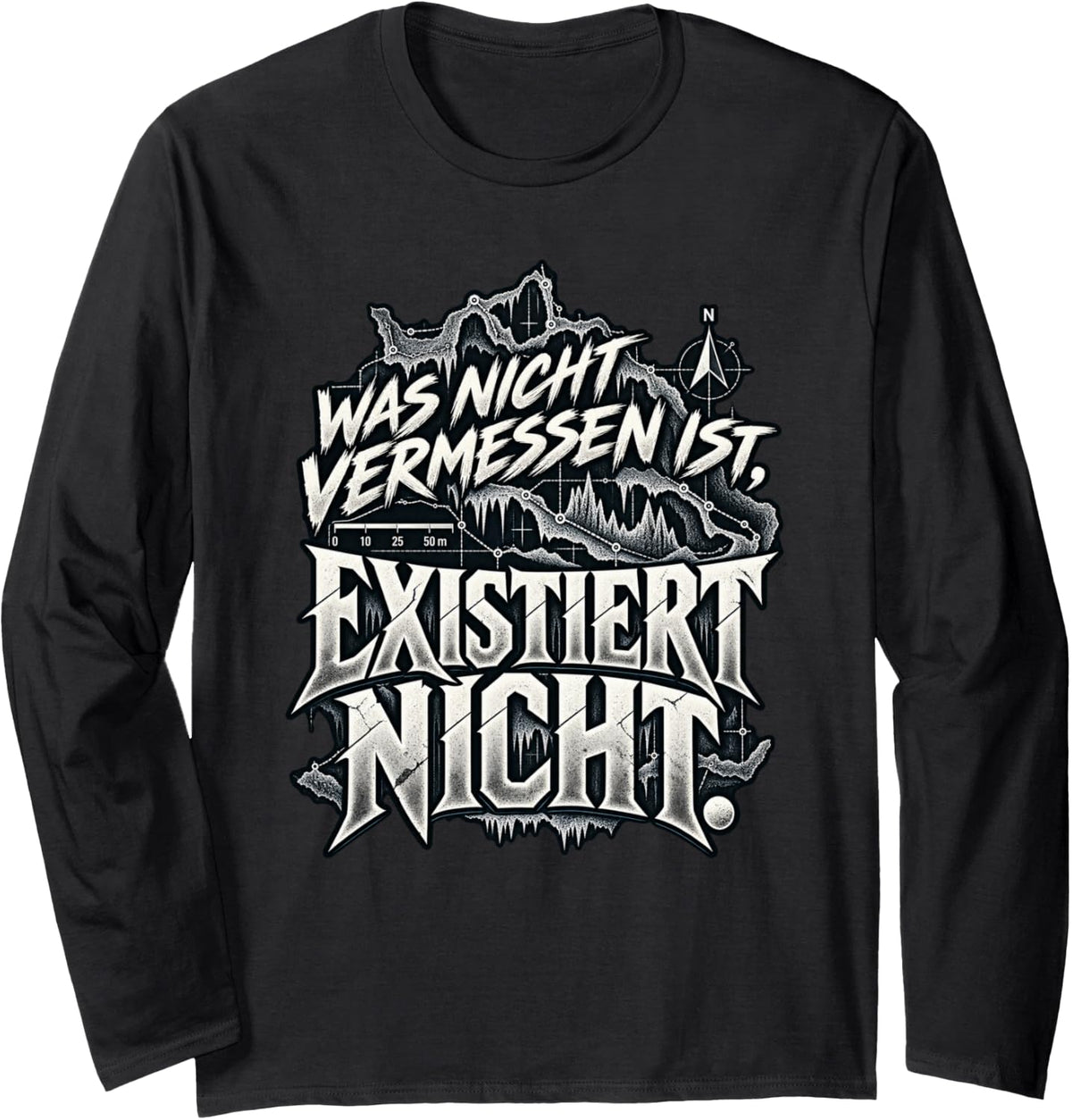 Cave Surveyor Spelunking Caving Cave Explorer Shirt Long Sleeve T-Shirt - Adult Unisex Black