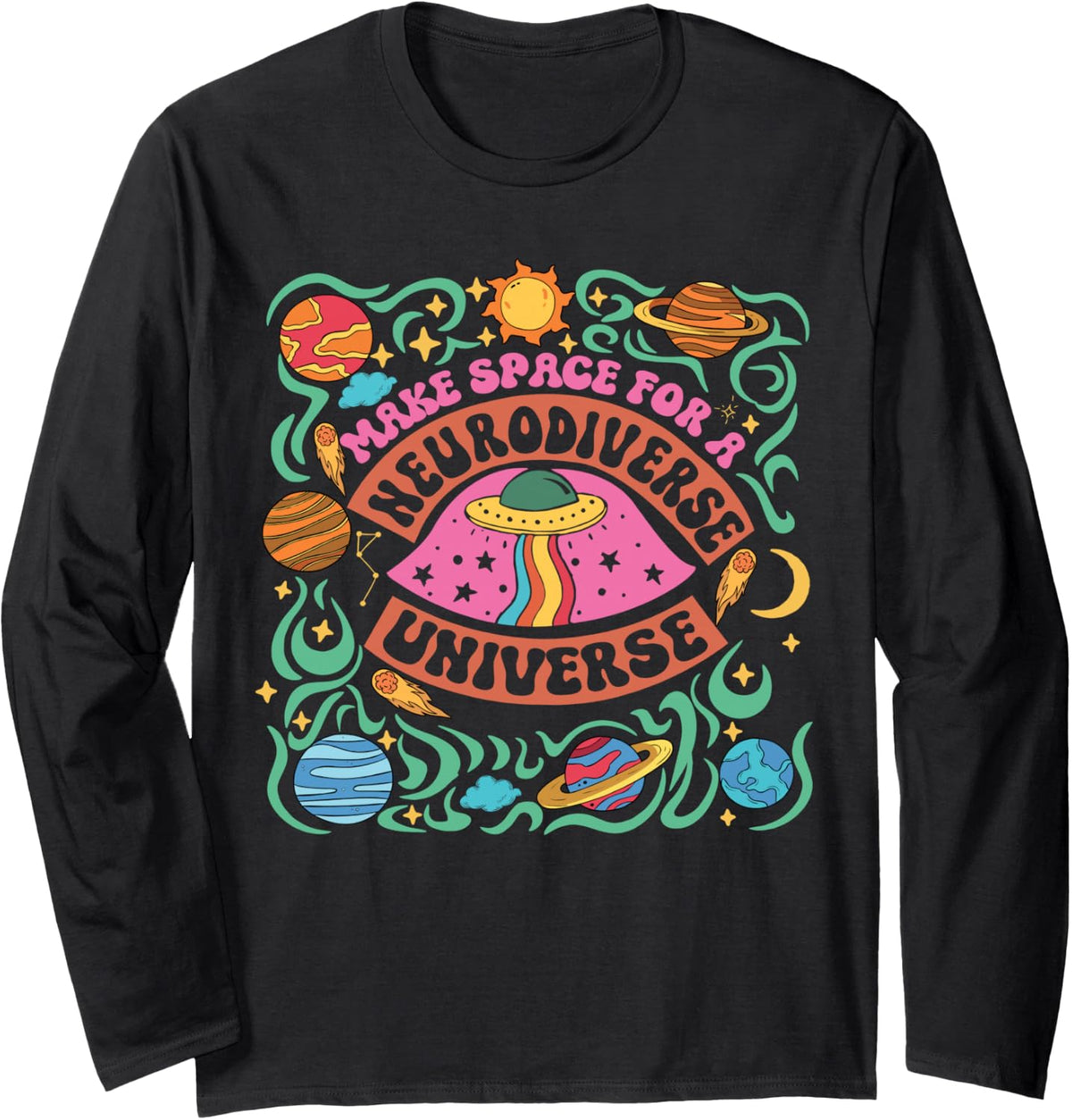 Neurodiverse Universe IEP Special Ed Paraprofessional para Long Sleeve T-Shirt - Adult Unisex Black