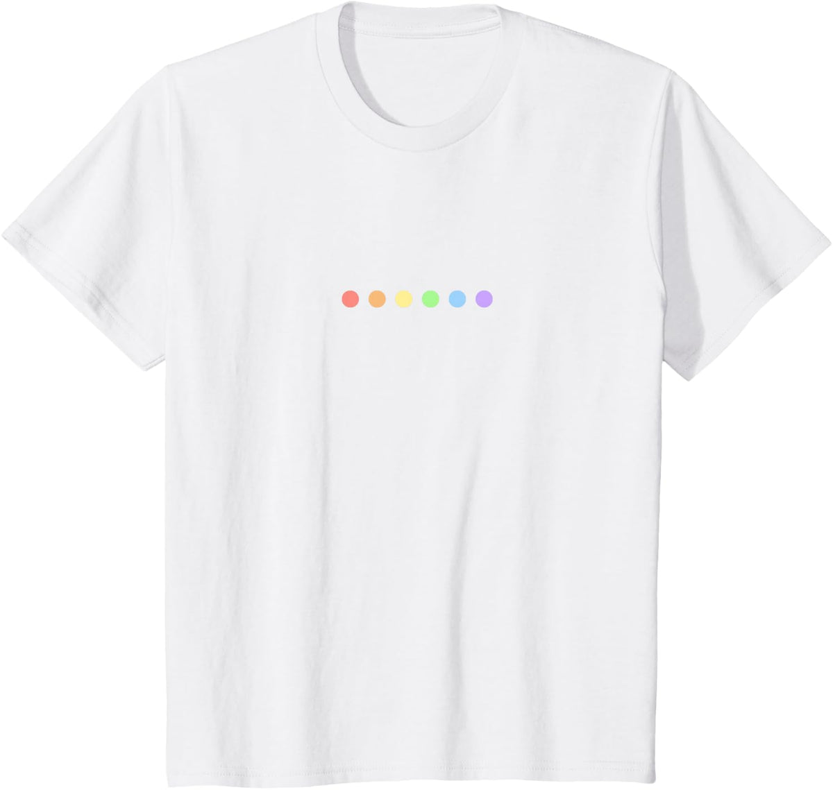 Pastel Rainbow Dots Subtle Gay Pride Month LGBT Ally Minimal T-Shirt - White