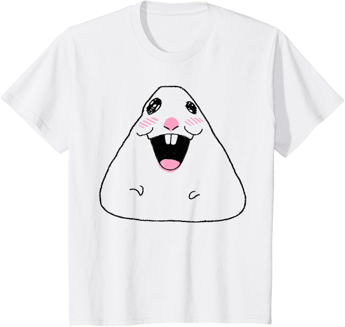 Happy Hamster Laugh Cute Silly Little Guy Meme T-Shirt - White