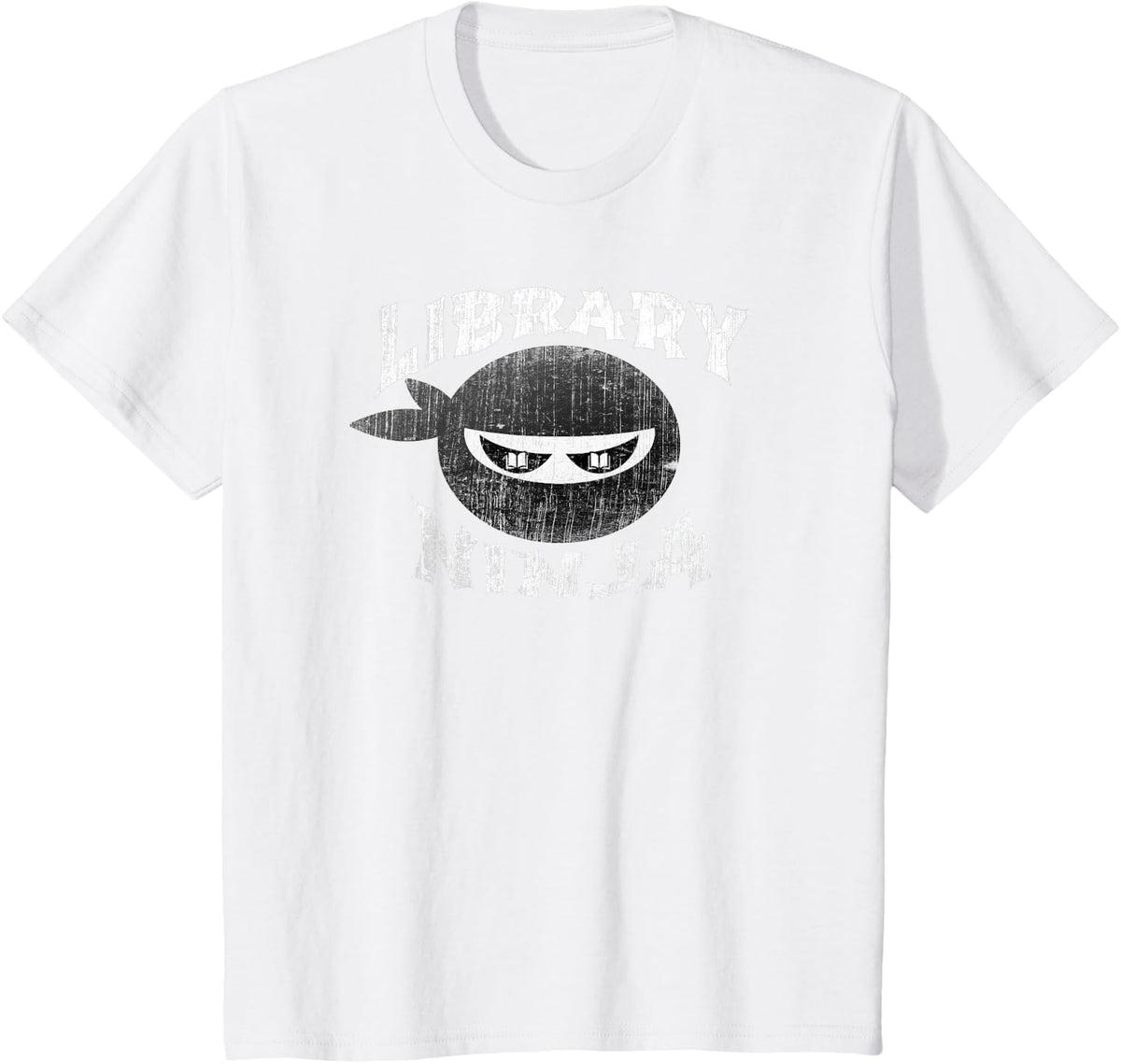 Ninja Librarian Multitasking School Library Masked T-Shirt - White
