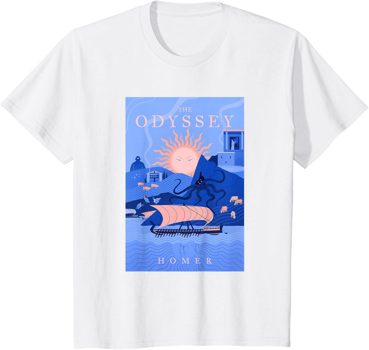 Iliad Odyssey Homer Ancient Greek History Book Odyssey T-Shirt - White