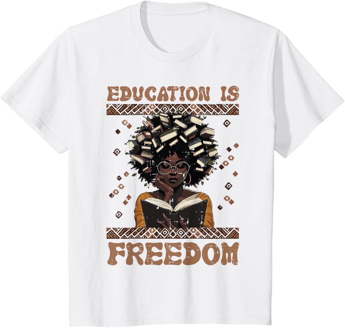Black History Teacher Education is Freedom Women Girls Kids T-Shirt - White
