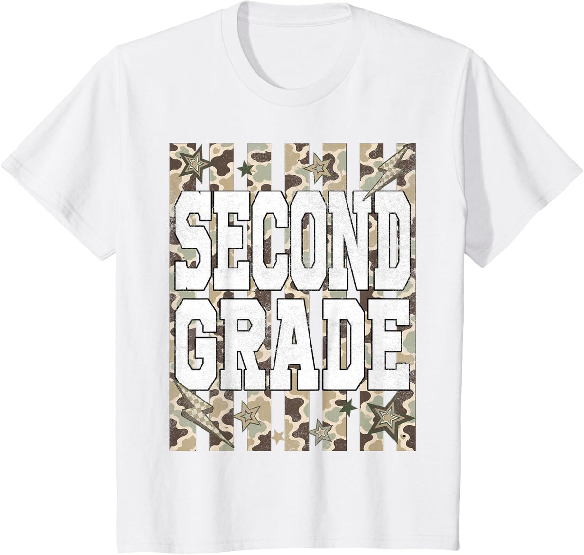 Second Grade 2nd Camo First Day of School 1st Teacher Boy T-Shirt - White