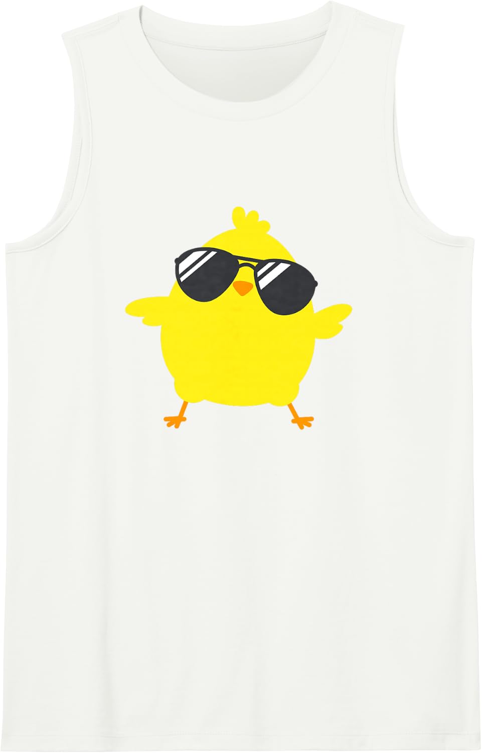 Cool Yellow Chick Sunglasses Funny Farm Animal Chicken Lover Sleeveless Tank Top - White