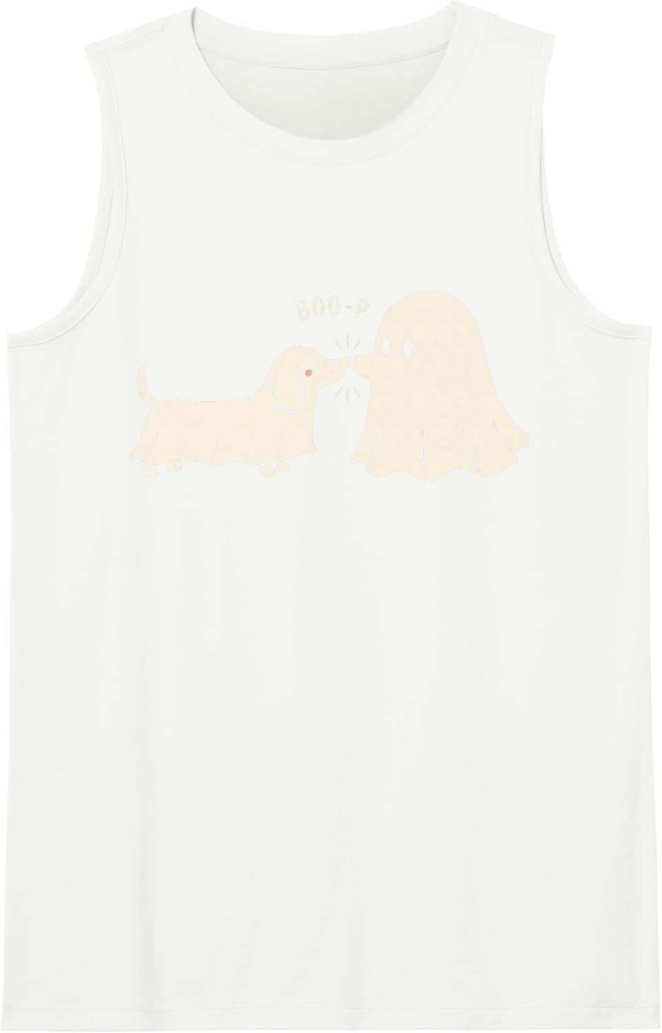 Boo Boo-p Dog Ghost Halloween Dog Lovers Funny Men Women Sleeveless Tank Top - White